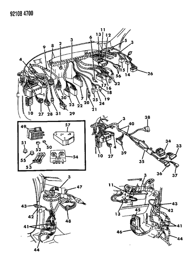 1992 Chrysler LeBaron Sedan Wiring - Instrument Panel Diagram