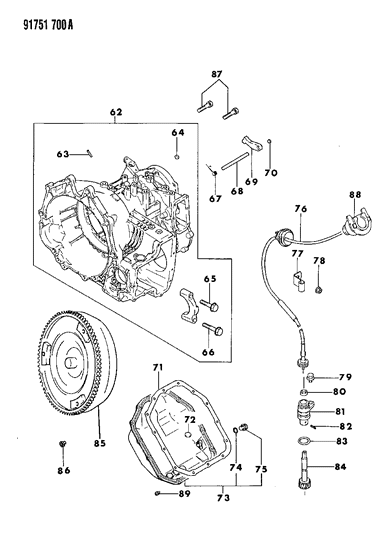 1991 Dodge Stealth Case & Miscellaneous Parts of Automatic Transmission Diagram 2 - Thumbnail