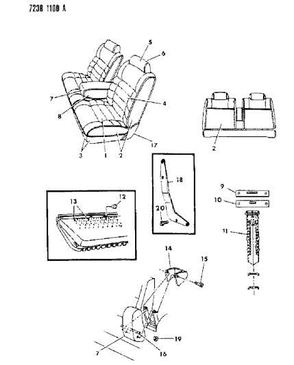 1987 Dodge 600 Sedan Front Seat Diagram 5 - Thumbnail