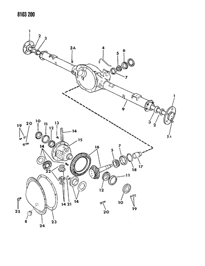 1988 Dodge Diplomat Axle, Rear, With Differential And Carrier Diagram 2 - Thumbnail