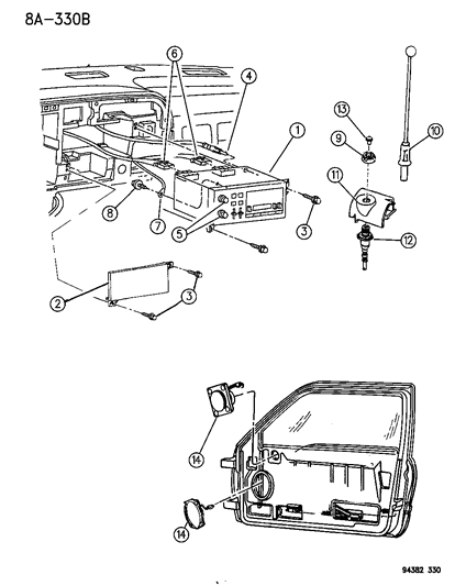 1995 Dodge Ram 1500 Clip, Speaker Diagram for 6034715