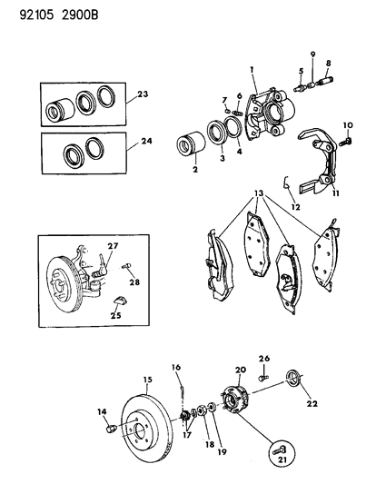 1992 Dodge Caravan Bolt, Up To 6-22-92 Windsor, Front Diagram for 6502247