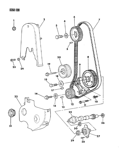 1988 Dodge Dakota Camshaft Gear Diagram for 4201974