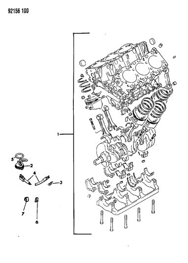 1992 Chrysler LeBaron GTC Short Engine Diagram