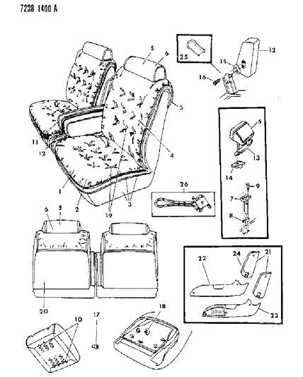 1987 Dodge 600 Sedan Front Seat Diagram 4 - Thumbnail