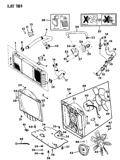 1990 Jeep Comanche Radiator & Related Parts Diagram 2 - Thumbnail