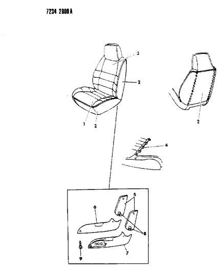 1987 Dodge Aries Front Seat Diagram 8 - Thumbnail