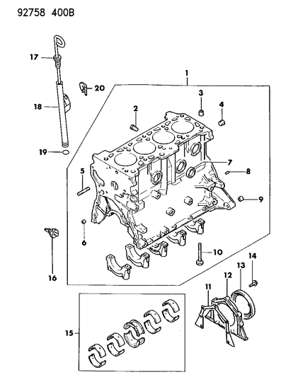 1994 Dodge Colt Cylinder Block Diagram 2 - Thumbnail