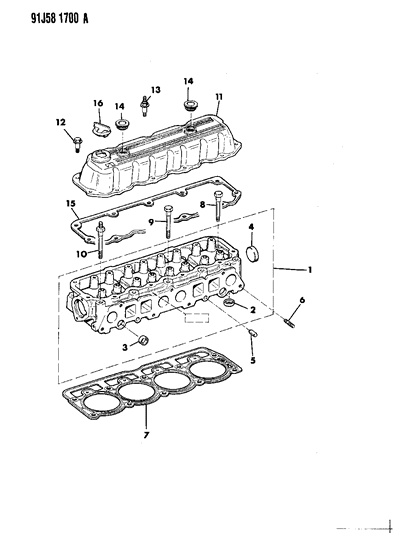 1991 Jeep Comanche Cylinder Head Diagram 1 - Thumbnail