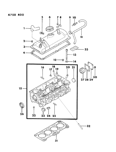 1984 Dodge Colt Cylinder Head Diagram