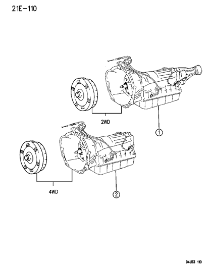 1994 Jeep Cherokee Transmission Diagram for JR007998