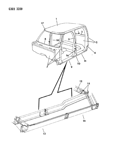 1987 Dodge D150 Body Panels Diagram 3 - Thumbnail
