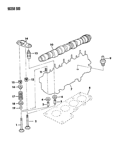 1993 Dodge Dakota Camshaft & Valves Diagram 3 - Thumbnail