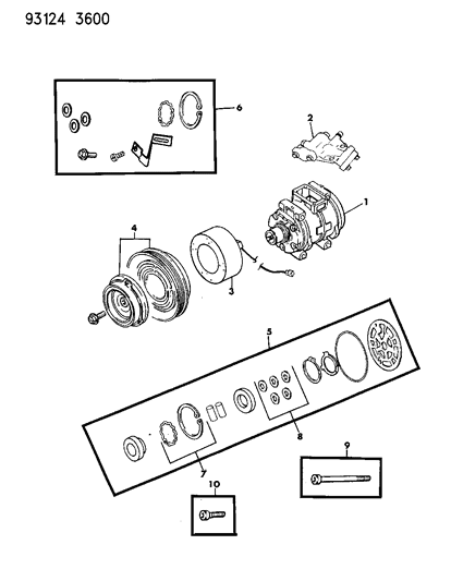 1993 Chrysler LeBaron GTC A/C Compressor Diagram 1 - Thumbnail