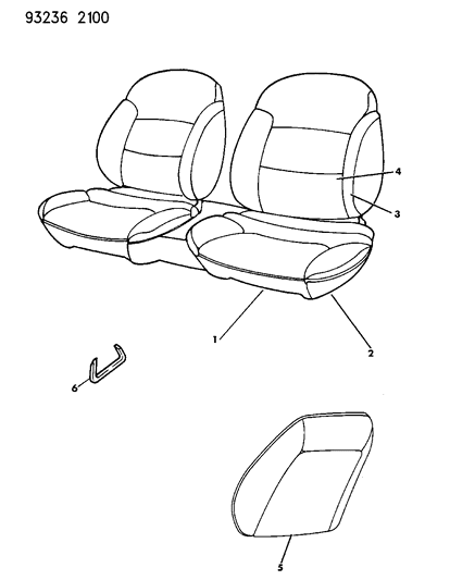1993 Dodge Daytona Rear Seat Diagram 3 - Thumbnail