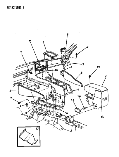 1990 Chrysler LeBaron Sedan Console Diagram