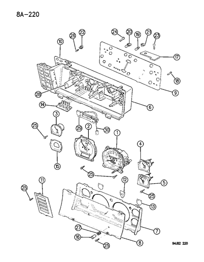 1994 Jeep Cherokee Instrument Cluster Diagram 1 - Thumbnail