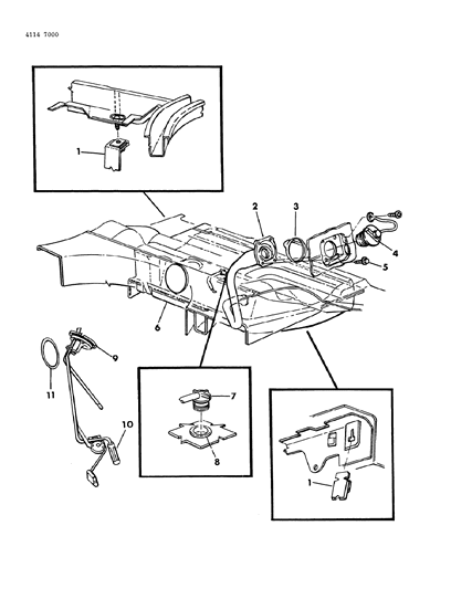1984 Chrysler New Yorker Fuel Tank & Filler Tube Diagram 1 - Thumbnail