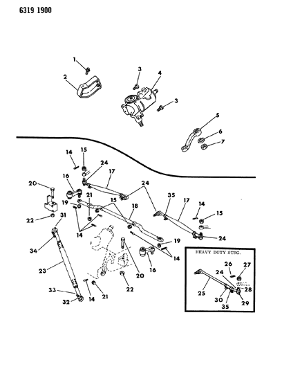 1986 Dodge Ram Van Nut, Tie Rod End - Outer - With 4000 Lb. Axle Diagram for 1263946