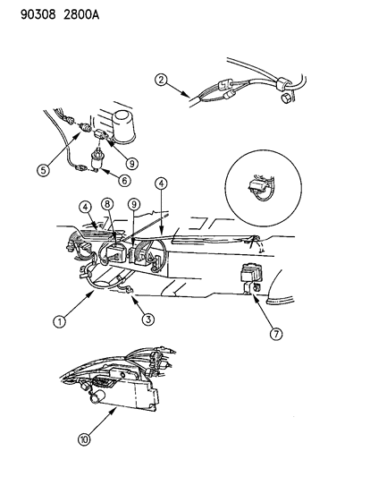 1992 Dodge Ram Wagon Wiring - Engine - Front End & Related Parts Diagram 2 - Thumbnail