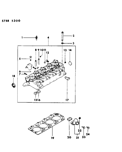 1986 Chrysler Conquest Cylinder Head Diagram 4 - Thumbnail