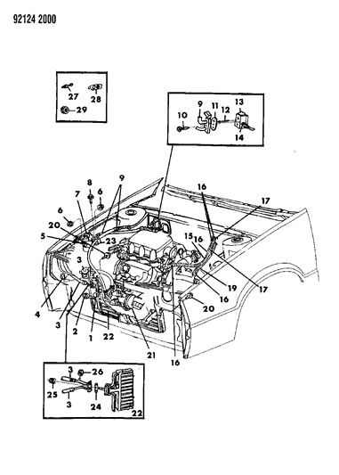 1992 Chrysler LeBaron GTC Plumbing - A/C & Heater Diagram 1 - Thumbnail
