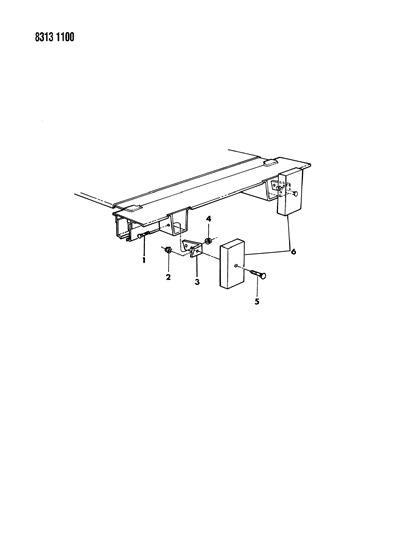 1988 Dodge Ram Wagon Bumper, Rear Diagram 1 - Thumbnail