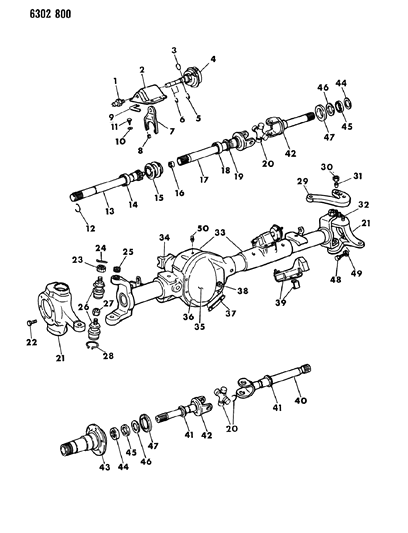 1987 Dodge D150 Axle, Front Diagram 1 - Thumbnail