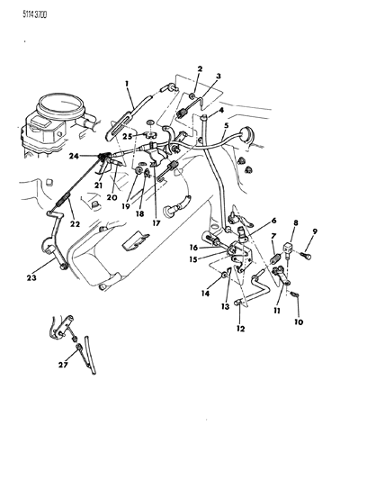 1985 Dodge Diplomat Throttle Control Diagram 2 - Thumbnail