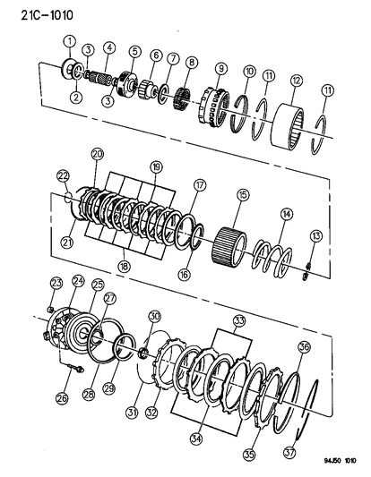 1994 Jeep Grand Cherokee Clutch , Overdrive With Gear Train Diagram 1 - Thumbnail