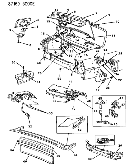 1987 Chrysler LeBaron Bumper Cover Nut, Rear Diagram for 6100815