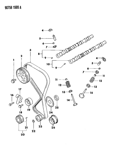 1990 Dodge Colt Camshaft & Valves Diagram 3 - Thumbnail