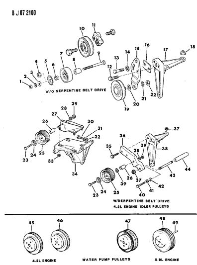 1990 Jeep Grand Wagoneer Power Booster Nut Diagram for J4003909