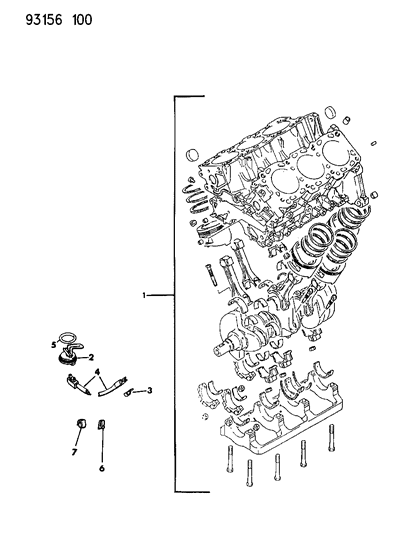 1993 Chrysler LeBaron GTC Short Engine Diagram