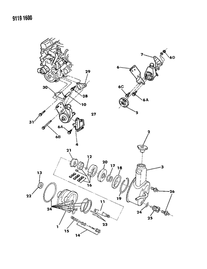 1989 Chrysler Fifth Avenue Screw And Washer Diagram for 6029713
