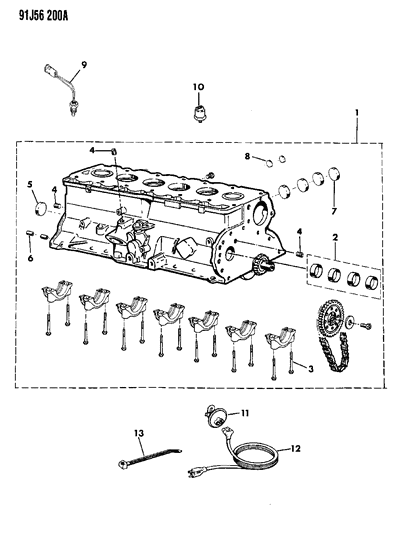 1991 Jeep Comanche Cylinder Block Diagram 2 - Thumbnail