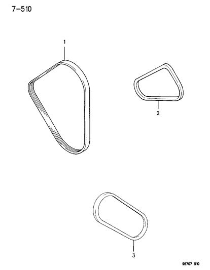 1995 Dodge Stealth Belt, A/C Diagram for MB813867