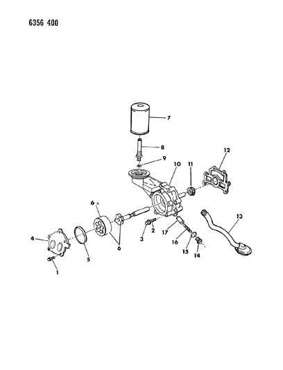 1987 Dodge D150 Oil Pump & Oil Filter Diagram 1 - Thumbnail