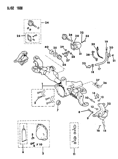 1990 Jeep Comanche Housing - Front Axle Diagram 2 - Thumbnail