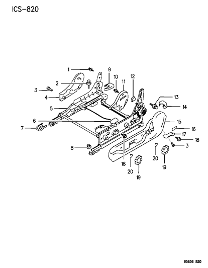 1996 Chrysler Sebring Coupe Adjusters - Left Seat Diagram 1 - Thumbnail