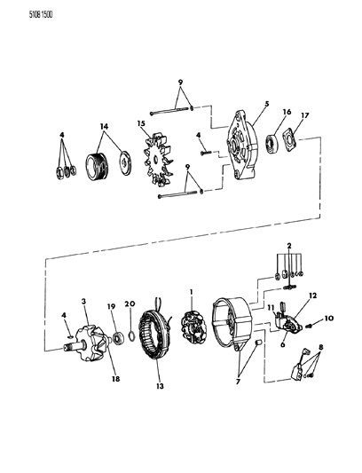 1985 Chrysler Executive Limousine Alternator Diagram 3 - Thumbnail