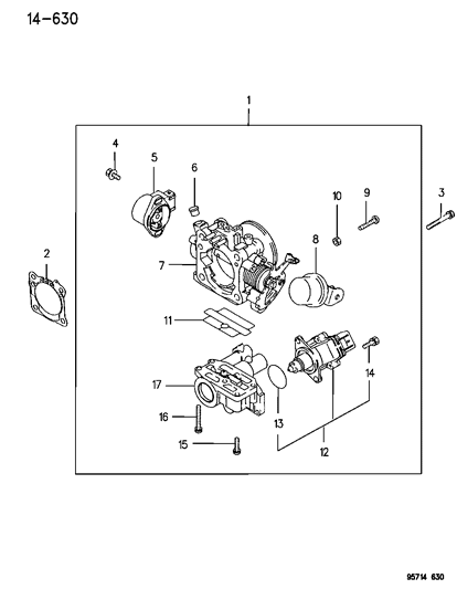 1996 Dodge Stealth Mounting Gasket Diagram for MD184046