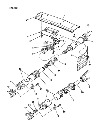 1988 Dodge Dakota Slip Yoke Diagram for 4384586