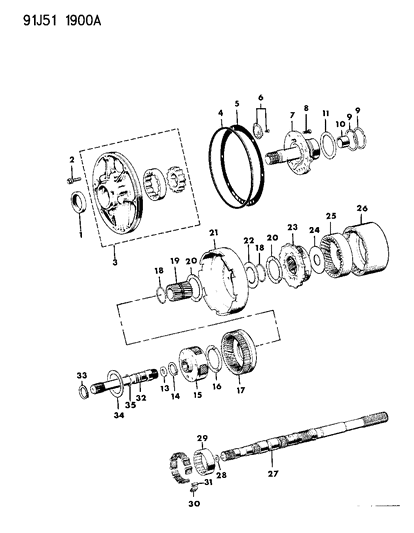 1991 Jeep Grand Wagoneer Washer, Front Carrier Thrust, W/3 Tabs, 3-13/32" O.D. Diagram for 2801060