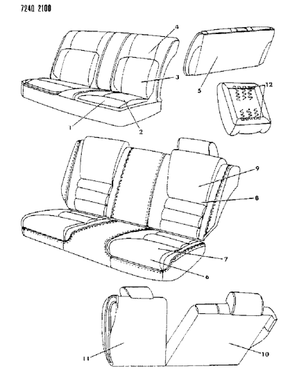 1987 Dodge Lancer Rear Seat Diagram 2 - Thumbnail