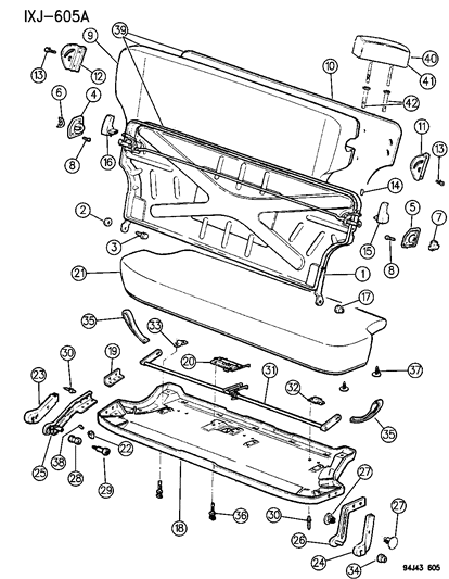1995 Jeep Cherokee Fender Liner Retainer, Front Diagram for 6500911