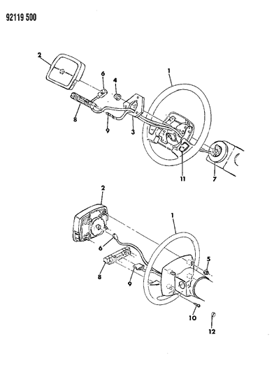 1992 Dodge Dynasty Air Bag, Module Diagram for DZ39JB9