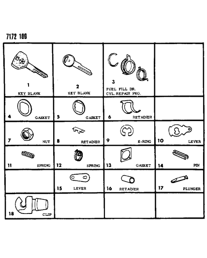 1987 Dodge Omni Ignition Lock Cylinder Diagram for 4378168