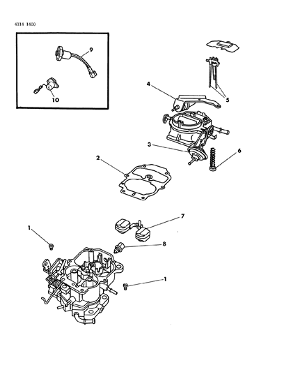 1984 Dodge Omni Carburetor & Component Parts Diagram 1 - Thumbnail