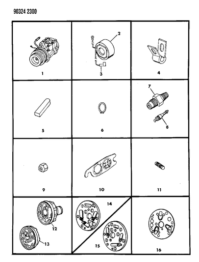 1990 Dodge W350 Compressor Diagram for R4428903
